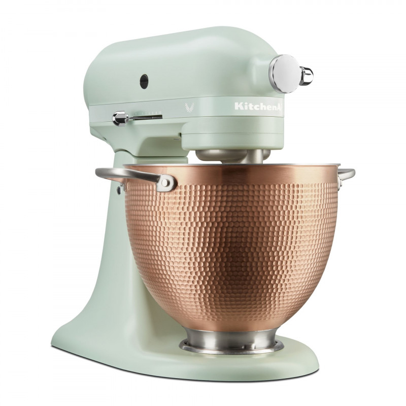 Mixer planetar KitchenAid Artisan Blossom Exclusive Design 5KSM180LEELB, 300W, 4.7L, Actionare directa, 10 viteze, Cap inclinat, Bol din cupru forjat, Verde deschis