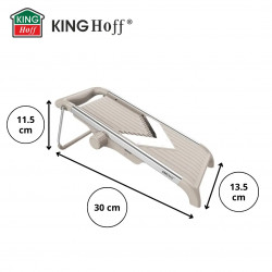 Răzătoare de legume Kinghoff KH 2006, grosime reglabilă, lame în formă de V, Julienne 5 mm, bej/gri