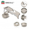 Răzătoare de legume Kinghoff KH 2006, grosime reglabilă, lame în formă de V, Julienne 5 mm, bej/gri