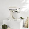 Mixer planetar KitchenAid Artisan Monochrome White 5KSM156CXEPL, 300W, 4.7L, Acționare directa, 10 viteze, Cap inclinat, Bol ceramic, Crem