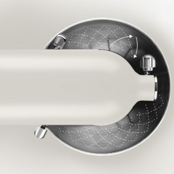 Mixer planetar KitchenAid Artisan Monochrome White 5KSM156CXEPL, 300W, 4.7L, Acționare directa, 10 viteze, Cap inclinat, Bol ceramic, Crem