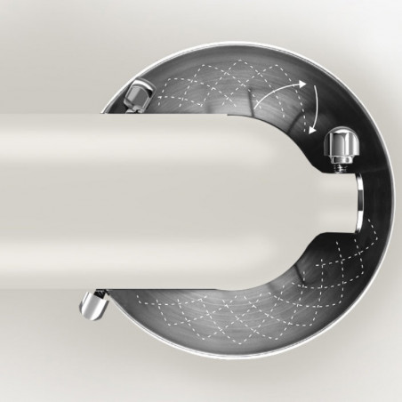 Mixer planetar KitchenAid Artisan Monochrome White 5KSM156CXEPL, 300W, 4.7L, Acționare directa, 10 viteze, Cap inclinat, Bol ceramic, Crem