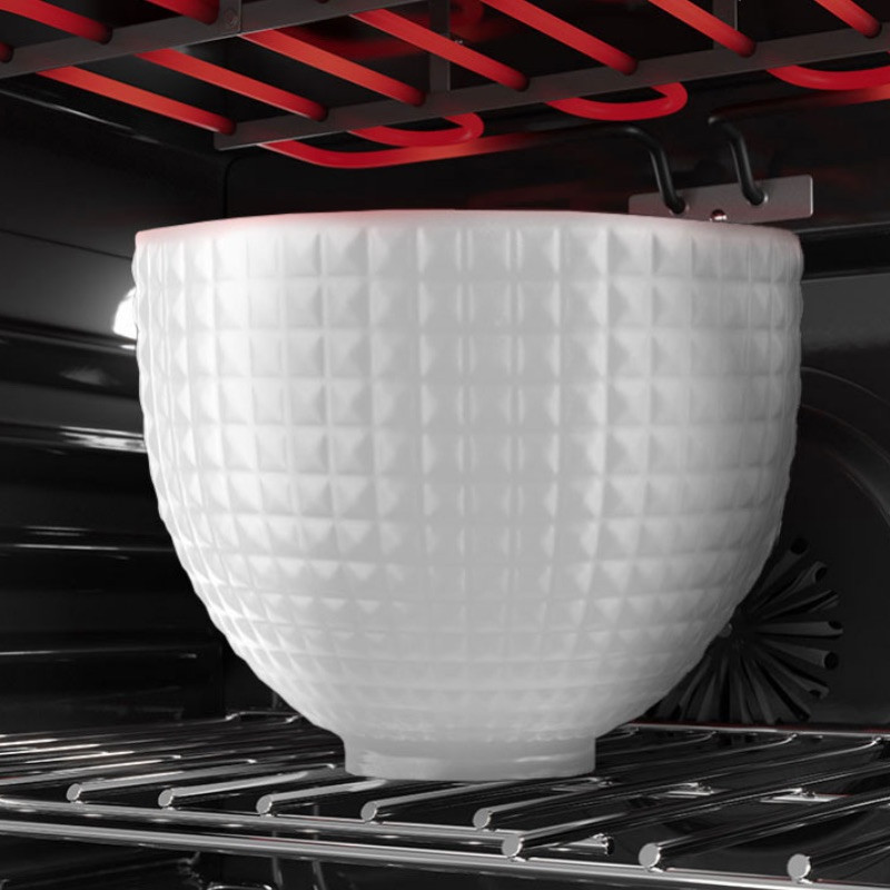 Mixer planetar KitchenAid Artisan Monochrome White 5KSM156CXEPL, 300W, 4.7L, Acționare directa, 10 viteze, Cap inclinat, Bol ceramic, Crem