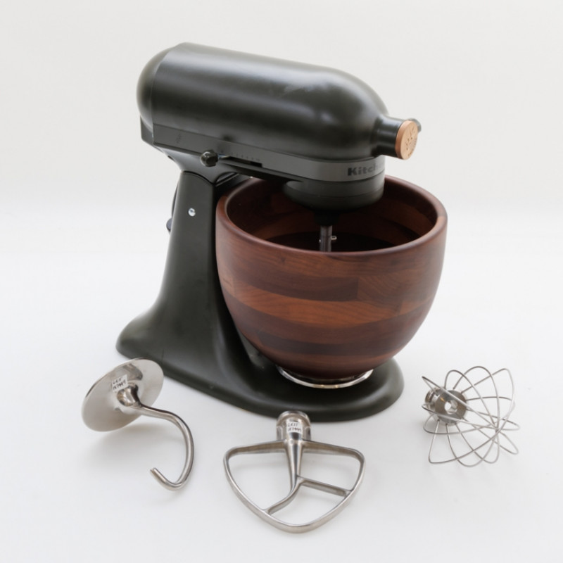 Mixer planetar KitchenAid Artisan Evergreen 5KSM180WSEEG, 300W, 4.7L, Actionare directa, 10 viteze, Cap înclinat, Bol din nuc, Verde inchis/Maro