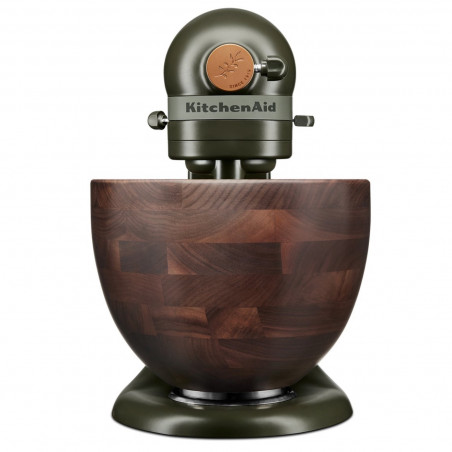 Mixer planetar KitchenAid Artisan Evergreen 5KSM180WSEEG, 300W, 4.7L, Actionare directa, 10 viteze, Cap înclinat, Bol din nuc, Verde inchis/Maro