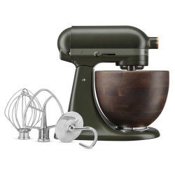Mixer planetar KitchenAid Artisan Evergreen 5KSM180WSEEG, 300W, 4.7L, Actionare directa, 10 viteze, Cap înclinat, Bol din nuc, Verde inchis/Maro