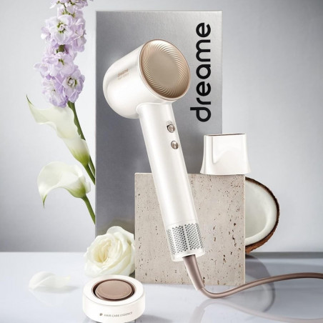 Dreame Glory uscător de păr, 1400W, 110000 rpm, 4 temperaturi, 2 viteze, 57°C, ionizare, termosenzor NTC, indicatori LED, alb