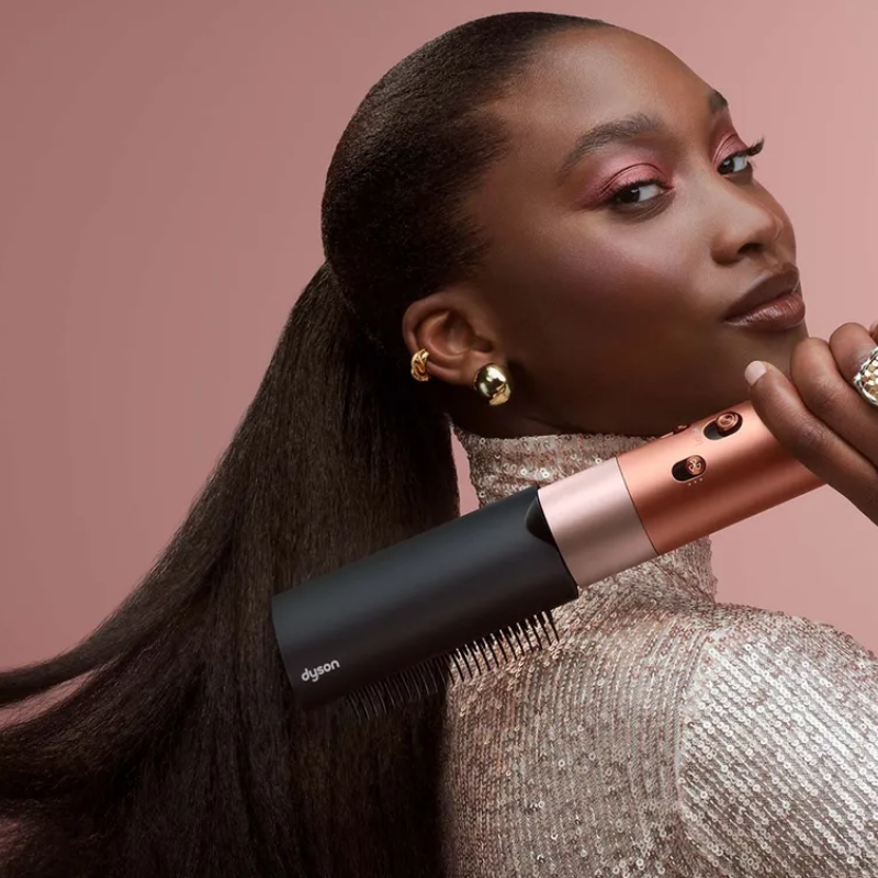 Ondulator pentru păr Dyson 123682-01 HS08 Airwrap i.d.™ Straight + Wavy T1/T2 AmSi/PkCp, 1300W, 13.5 l/s, ondulare automată, ionizare, 3 viteze, 3 temperaturi, Bluetooth, Amethyst Silver/Pink Copper