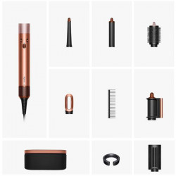 Ondulator pentru păr Dyson 123682-01 HS08 Airwrap i.d.™ Straight + Wavy T1/T2 AmSi/PkCp, 1300W, 13.5 l/s, ondulare automată, ionizare, 3 viteze, 3 temperaturi, Bluetooth, Amethyst Silver/Pink Copper