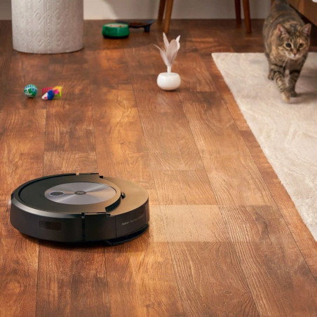 Aspirator robot iRobot Roomba Combo J7, 33W, Wi-Fi, 1700 Pa, 276 ml, Autonomie 75 min, Control vocal, Negru