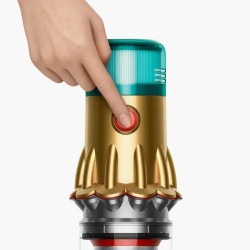Aspirator vertical Dyson V15 Detect Absole 447000-01, 660W, 0.76 l, 60 min autonomie, Senzori, 3 moduri, LCD, Gri / aur