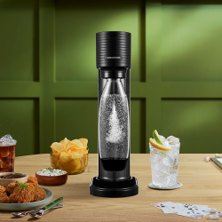Aparat de apă carbogazoasă SodaStream GAIA, 1 l, carbonatare manuală, 2 etape, fără BPA, negru