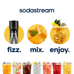 Aparat de apă carbogazoasă SodaStream GAIA, 1 l, carbonatare manuală, 2 etape, fără BPA, negru