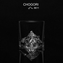 Set pahare pentru whisky LIITON K2 Chogori, Cristal, 230 ml, 2 buc, Fund 3D cu varf Chogori, Transparent