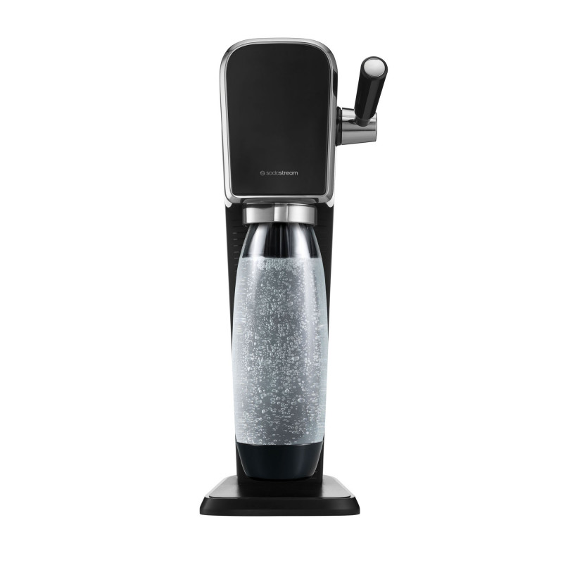 Aparat de apă carbogazoasă SodaStream ART, 1 l, carbonatare manuală, 2 etape, fără BPA, negru/argintiu