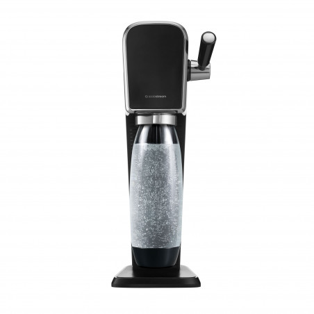 Aparat de apă carbogazoasă SodaStream ART, 1 l, carbonatare manuală, 2 etape, fără BPA, negru/argintiu