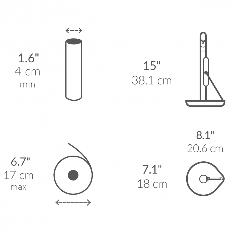 Suport pentru hârtie de bucătărie cu pulverizator de suprafață integrat SimpleHuman KT1196, 177 ml, 20.3x17.8x38.1 cm, Matte Inox