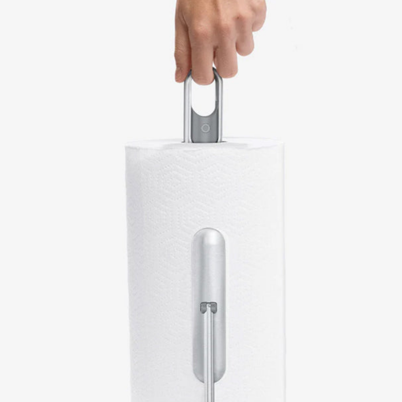 Suport pentru hârtie de bucătărie cu pulverizator de suprafață integrat SimpleHuman KT1196, 177 ml, 20.3x17.8x38.1 cm, Matte Inox