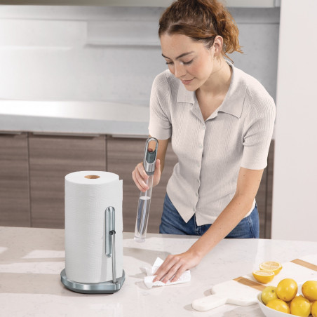 Suport pentru hârtie de bucătărie cu pulverizator de suprafață integrat SimpleHuman KT1196, 177 ml, 20.3x17.8x38.1 cm, Matte Inox