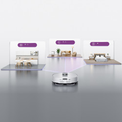 Aspirator robot Eureka J15 Ultra, 19 000 Pa, 3 l, Autonomie de 150 min, Lidar + camerа RGB, FlexiRazor, Comanda vocala, Alb