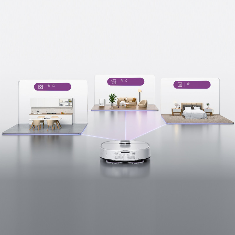 Aspirator robot Eureka J15 Ultra, 19 000 Pa, 3 l, Autonomie de 150 min, Lidar + camerа RGB, FlexiRazor, Comanda vocala, Alb