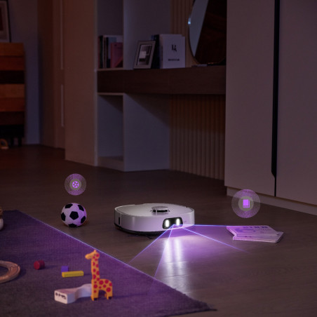 Aspirator robot Eureka J15 Ultra, 19 000 Pa, 3 l, Autonomie de 150 min, Lidar + camerа RGB, FlexiRazor, Comanda vocala, Alb