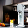 Aparat de apă carbogazoasă SodaStream ART, 1 l, carbonatare manuală, 2 etape, fără BPA, alb/argintiu