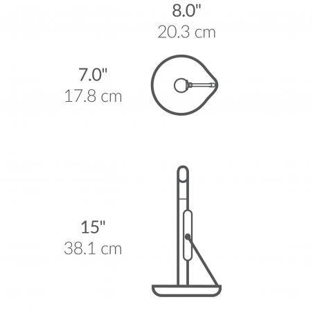 Suport pentru hârtie de bucătărie SimpleHuman KT1203, 38.1x17.8x20.3 cm, Onix mat