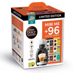 Кафемашина с капсули Krups Mini Me KP123B10, 15 бара, 1500 W, Резервоар 0.8 л + 6 пакета капсули, Сив/Черен