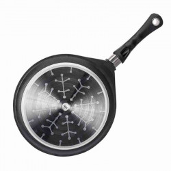 Planșetă pentru clătite AMT Gastroguss 128, 28 cm, Aluminiu turnat, Acoperire antiaderentă Lotan®, Până la 240°C, Negru