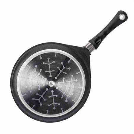 Planșetă pentru clătite AMT Gastroguss 128, 28 cm, Aluminiu turnat, Acoperire antiaderentă Lotan®, Până la 240°C, Negru