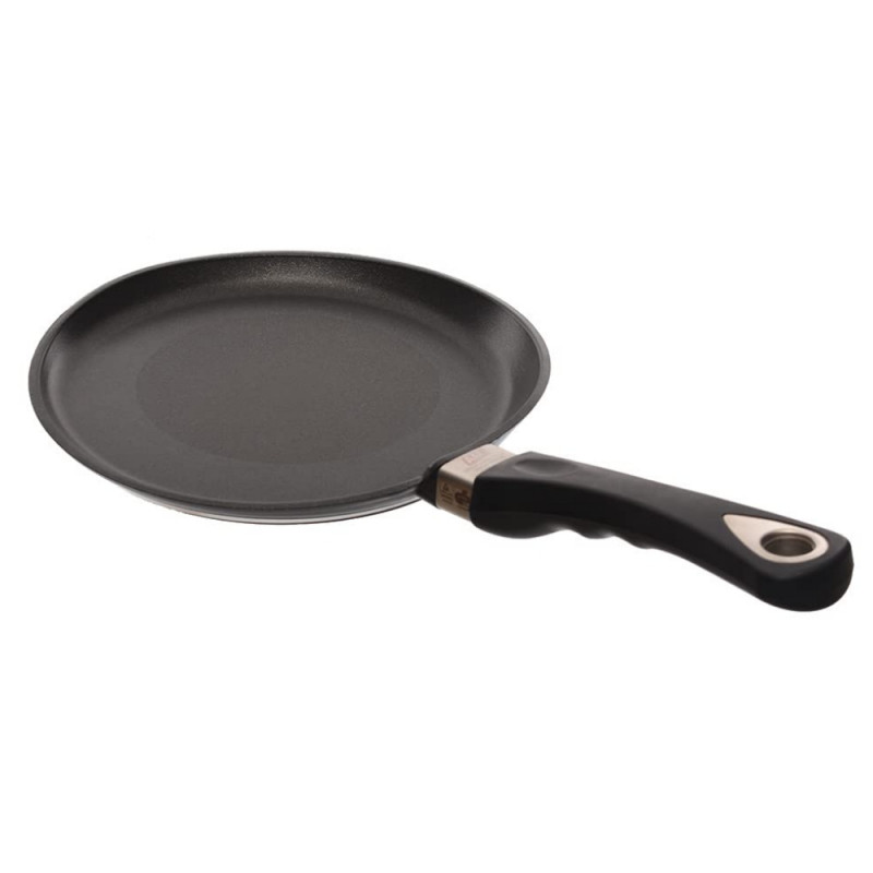 Planșetă pentru clătite AMT Gastroguss 124, 24 cm, Aluminiu turnat, Acoperire antiaderentă Lotan®, Până la 240°C, Negru