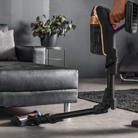 Rowenta X-Force Flex 15.60 RH99F1, 520W, 230AW, 0.9 litri, 32.4V, Autonomie 80 min, Auto power, LED, Display, Flex, Negru/Bronz