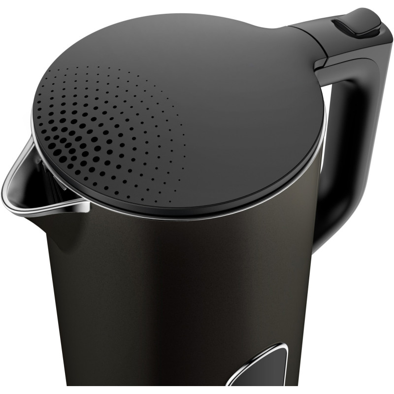 Fierbător electric Tefal KI831E10, 1800W, 1.7 l, 5 niveluri de temperatură, LED, Control tactil, Baza 360°C, Pereți dubli, Filtru anticalcar, Negru