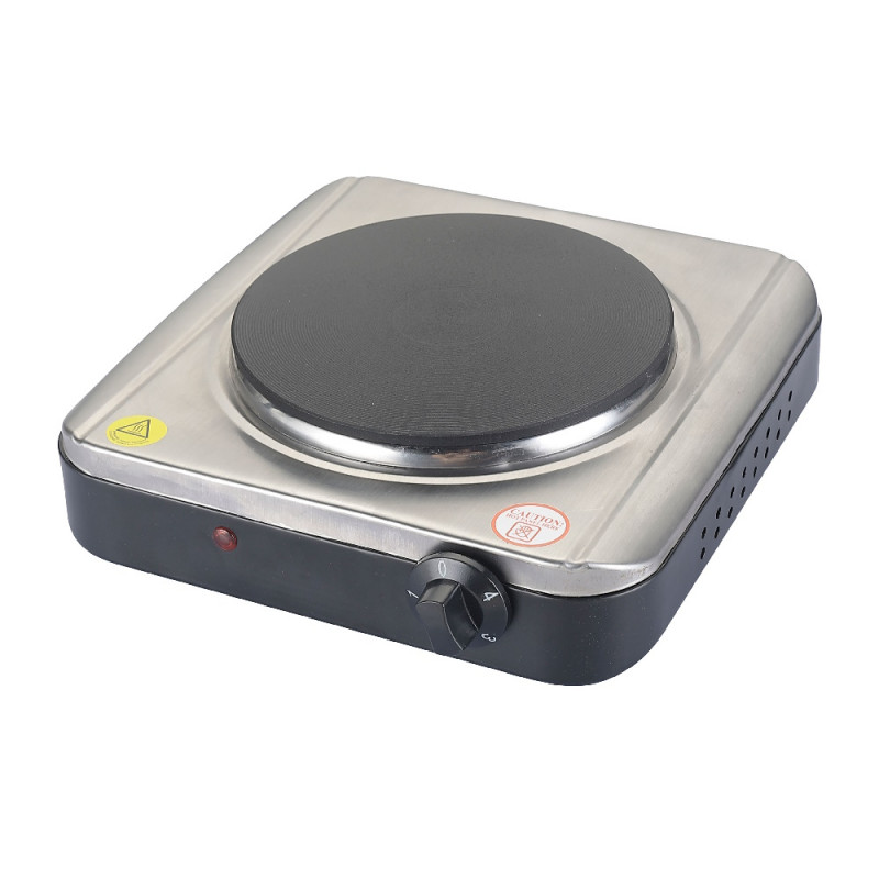 Plita electrica Rosberg R51445KR, 1500W, 18,5 cm, Control manual, 4 trepte, Argintiu