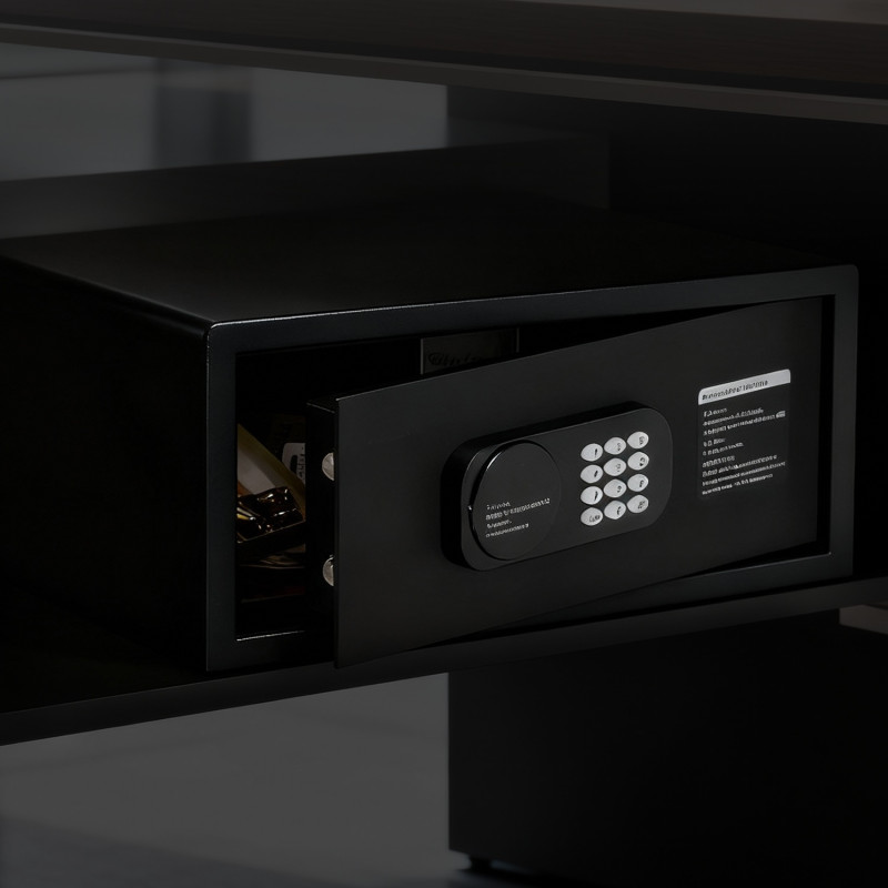 Seif electronic Adler AD 1045, 200x420x370 mm, 14 l, Blocare după 4 încercări greșite, Avertizare baterie descărcată, Negru