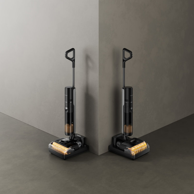 Aspirator vertical DREAME H12 Pro HHR25A, 300W, 0.7/0.9 l, 3 moduri, 35 min, Umed/uscat, Alerte vocale, LED, Uscare mop automată, Negru/gri