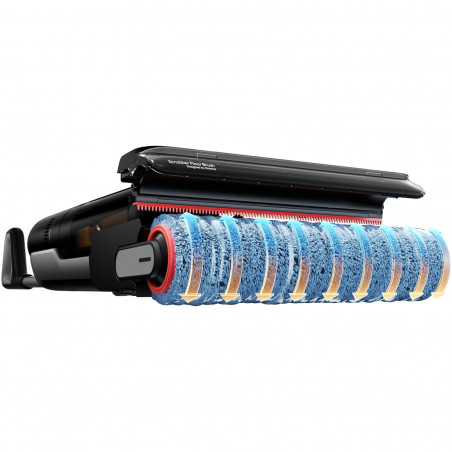 Aspirator vertical DREAME H12 Pro HHR25A, 300W, 0.7/0.9 l, 3 moduri, 35 min, Umed/uscat, Alerte vocale, LED, Uscare mop automată, Negru/gri