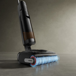 Aspirator vertical DREAME H12 Pro HHR25A, 300W, 0.7/0.9 l, 3 moduri, 35 min, Umed/uscat, Alerte vocale, LED, Uscare mop automată, Negru/gri