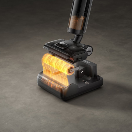 Aspirator vertical DREAME H12 Pro HHR25A, 300W, 0.7/0.9 l, 3 moduri, 35 min, Umed/uscat, Alerte vocale, LED, Uscare mop automată, Negru/gri