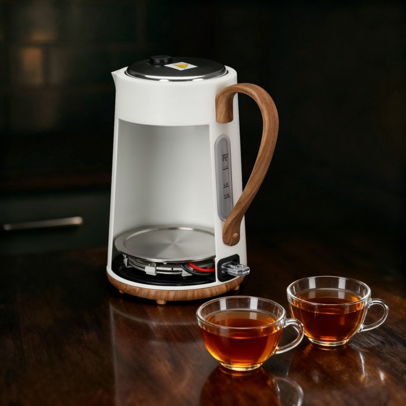 Fierbător electric Adler AD 1352, 2200W, 1,7 l, STRIX, bază rotativă, oprire automată, alb