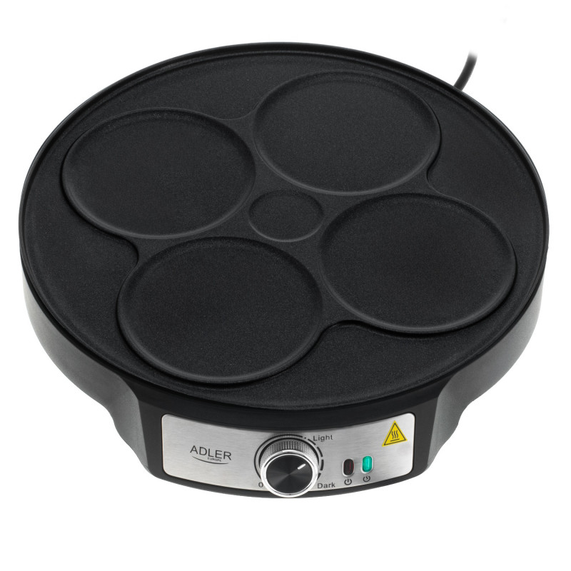 Aparat pentru clătite Adler AD 3093, 1600W, 30 cm, Ustensile incluse, Negru/Inox