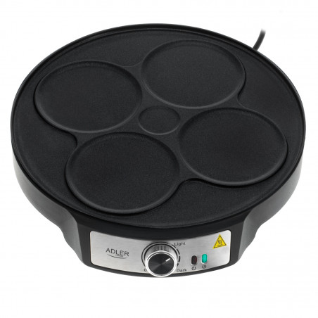 Aparat pentru clătite Adler AD 3093, 1600W, 30 cm, Ustensile incluse, Negru/Inox