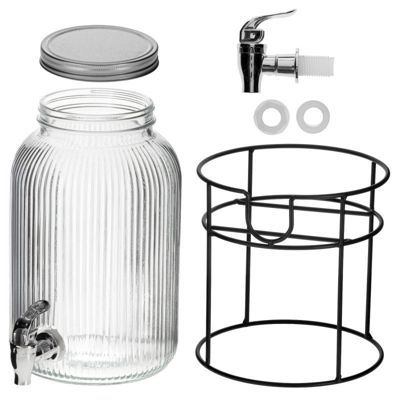 Distribuitor de băuturi Adler AD 6742, 4 L, Sticlă sodiu-calciu, Suport, Transparent