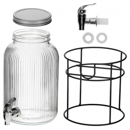 Distribuitor de băuturi Adler AD 6742, 4 L, Sticlă sodiu-calciu, Suport, Transparent