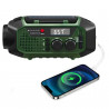 Camry CR 1919 Radio de urgență, panou solar / dinamo portabil / USB-C, 4000 mAh, Bluetooth, afișaj LED, verde / negru