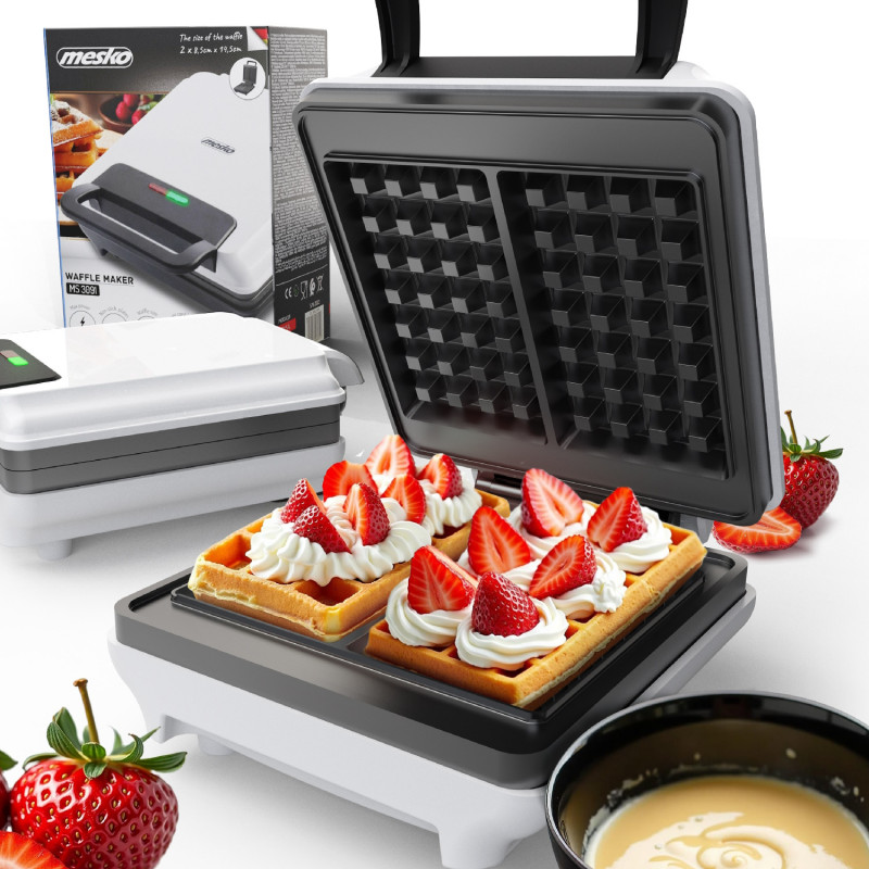 Mesko MS 3091, 1800W, Acoperire antiaderentă, 2 plăci, Picioare antiderapante, alb