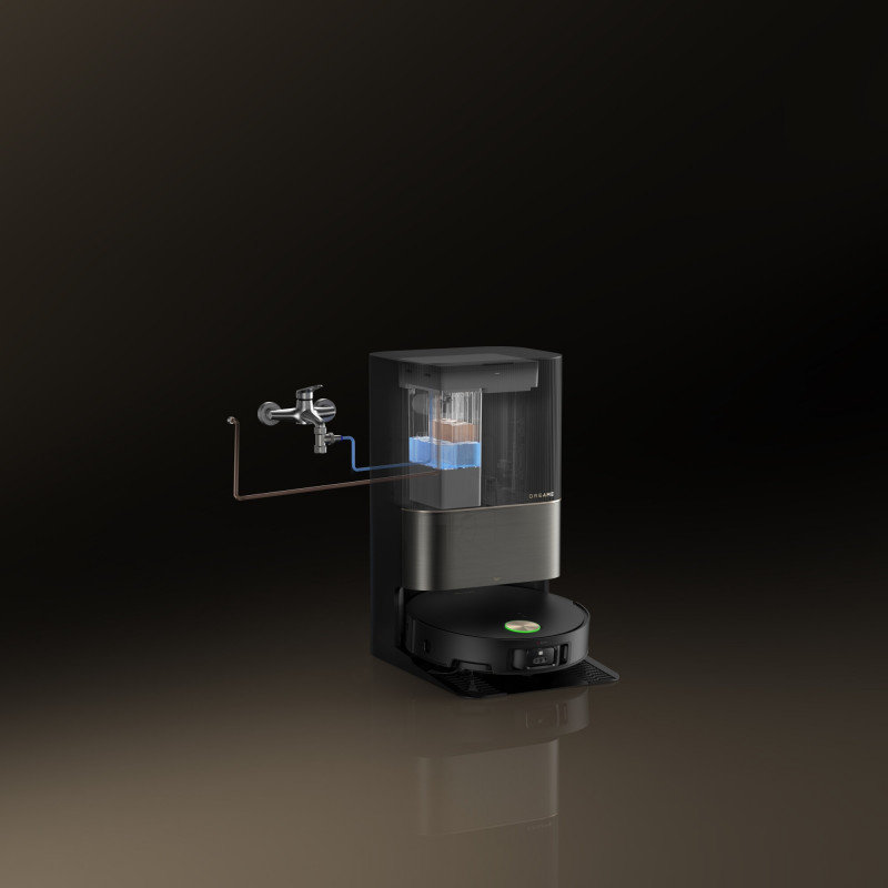 Aspirator robot Dreame X50 Ultra RLX85CE-6-BK, 20000 Pa, detectare AI a obstacolelor, navigare 360°, control vocal, sterilizare UV, negru/dorat