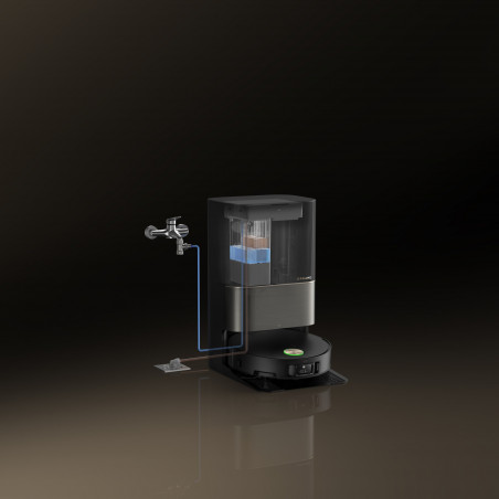 Aspirator robot Dreame X50 Ultra RLX85CE-6-BK, 20000 Pa, detectare AI a obstacolelor, navigare 360°, control vocal, sterilizare UV, negru/dorat