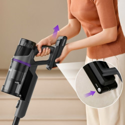 Aspirator vertical 2in1 Eureka NEC520, 200 W, 0,5 l, Aautonomie 50 min, Perie turbo, Reglare a puterii, Filtru HEPA lavabil, Negru